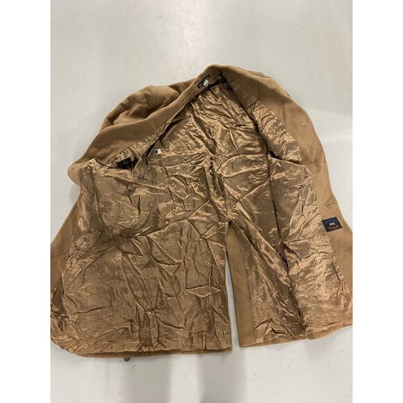 Smiths Bermuda Cashmere Coat Men SZ 44 S Vintage 1970s Made in England Tan Gent - Picture 5 of 10